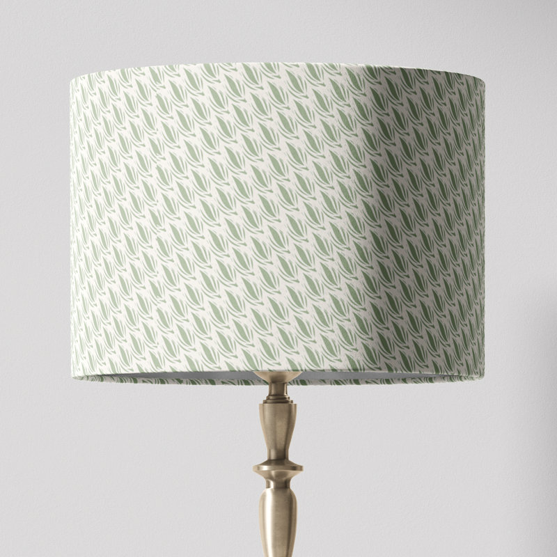 Drum Lampshade In Seedling, 10" H x 12" W x 12" D, Green