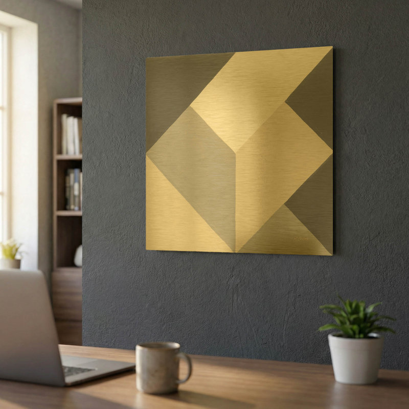 " Triangles I Neutral Crop " Print, 24 po x 24 po