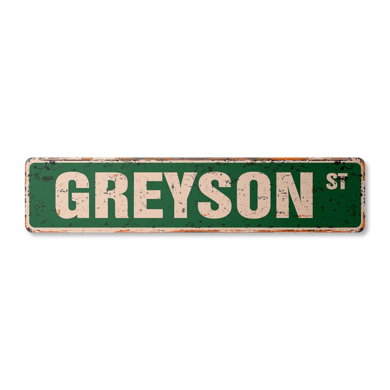 Plaque de rue Greyson en plastique robuste 4 po x 18 po