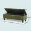 Banc repose-pieds avec rangement, surface bouclée, pieds en bois d'hévéa-131125952