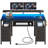 Computer Desk 47.2" With LED Lights & Power Outlets, Home Office Desk With 4 Drawers, Writing Desk With Keyboard Tray, Study Table With Monitor Stand, Work Desks For Home Office, Black