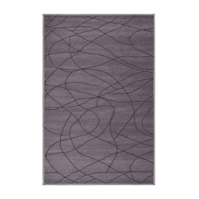 Machine Washable Abstract Pink Area Rug