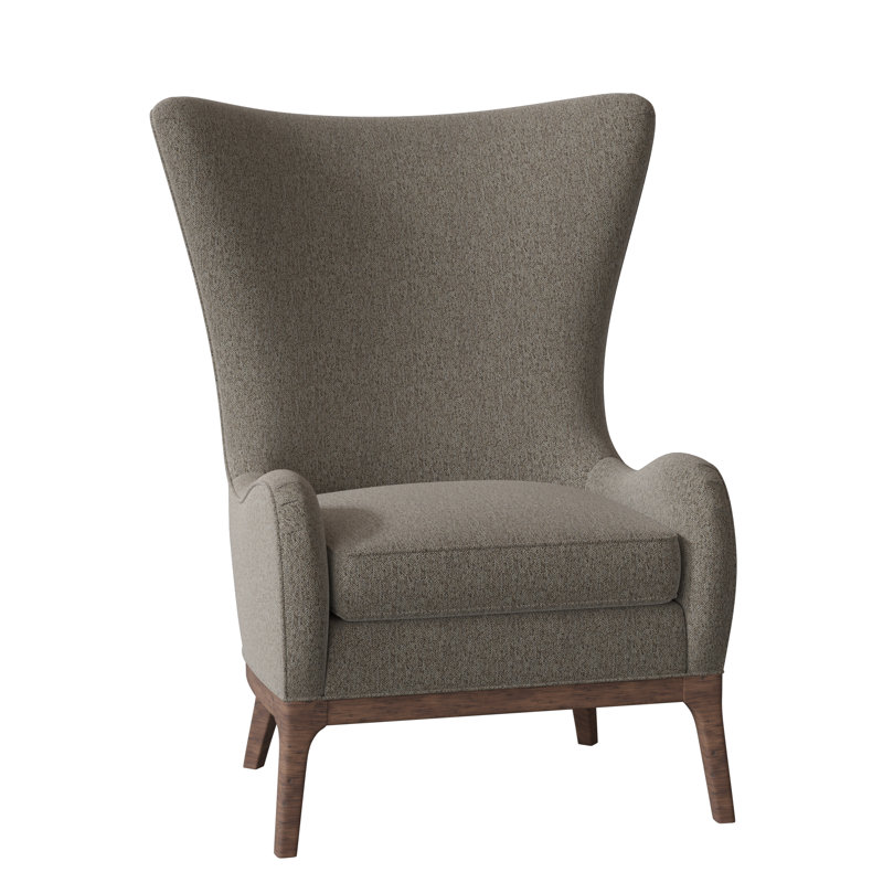 Fauteuil à oreilles en polyester de 33 po de large Casper, Anthracite, 8794 Poplpropylène / oléfine noisette