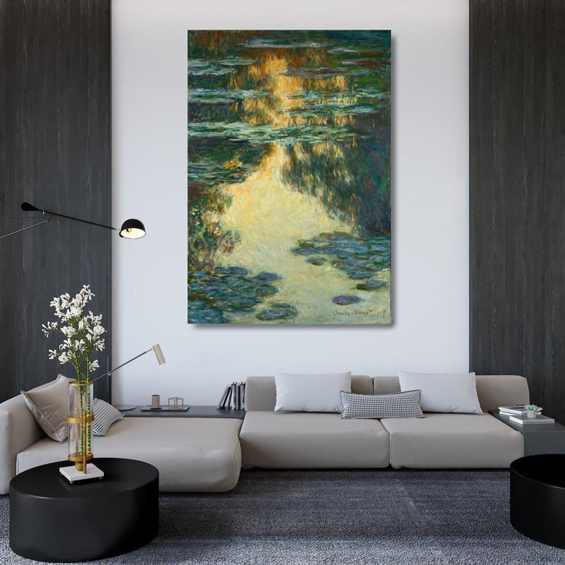 "Nymphéas" par Claude Monet - Art mural sur toile tendue avec châssis