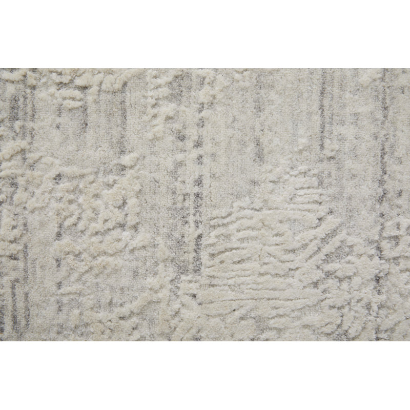 Eastfield Wool Abstract Area Rug in Ivory, Rectangle 2' x 3'