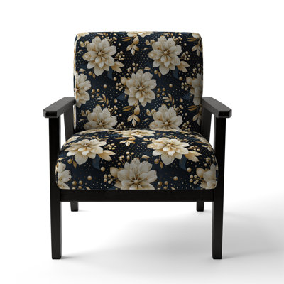Victorian Elegance Motif à pois - Fauteuil rembourré moderne, fauteuil d'appoint à pois