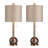 34" Metal Table Lamp With White Shade