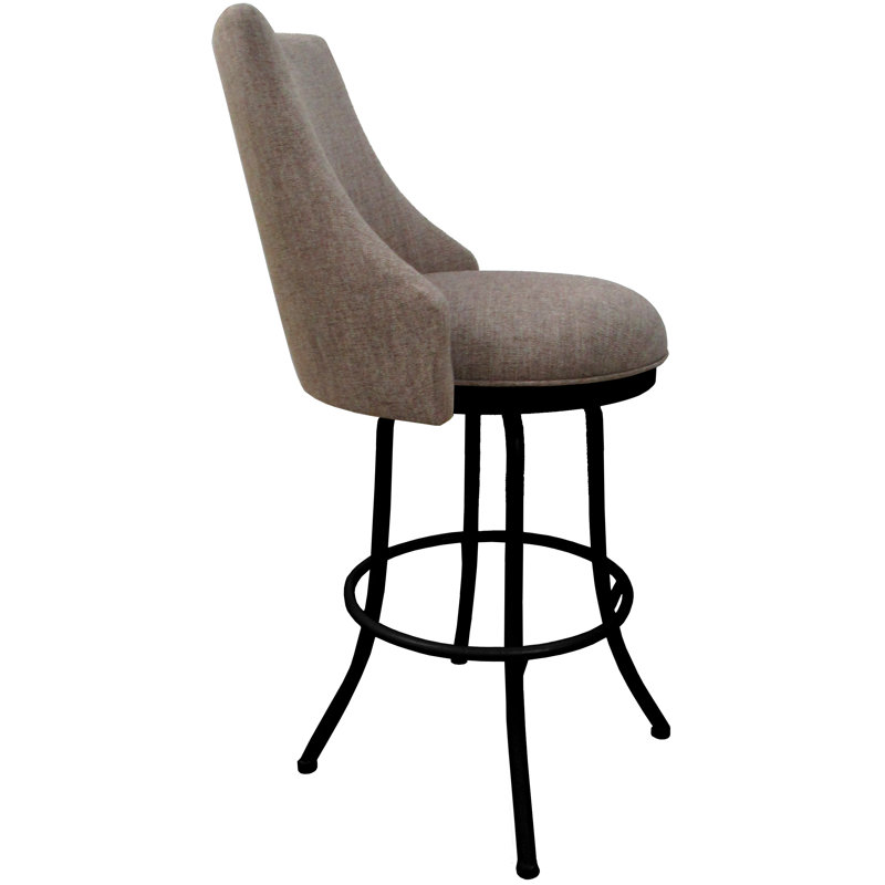 Comptoir pivotant, bar et très grand tabouret Rabiye, Beige, Tabouret de comptoir (siège d'une hauteur de 26 p, Noir