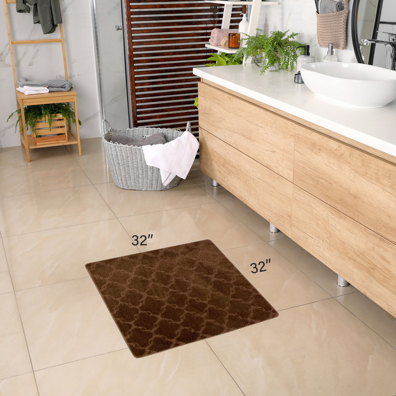 Tapis de cuisine, Brun, Carré 2 pi 8 po