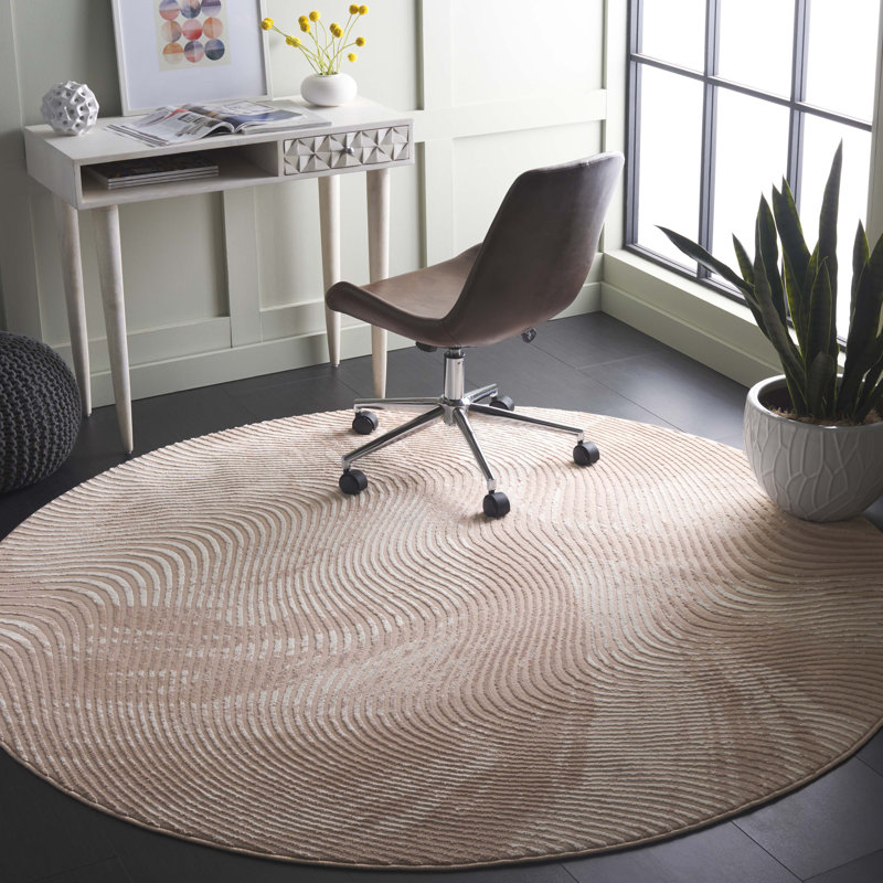 Tapis abstrait Laris Performance, Rond 6 pi 7 po