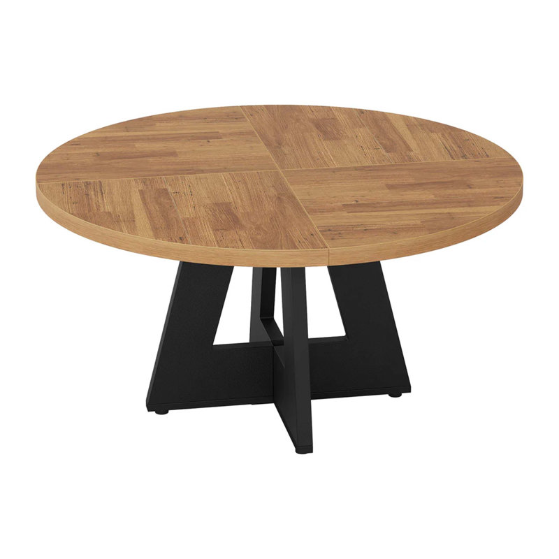 Table de bar ronde, table de conversation, table de salle à manger, table de conférence, table basse en bois, Noir et brun