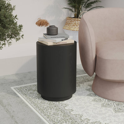 Table de bout ronde 14 po Fiberstone - table d'appoint intérieure et extérieure durable pour le patio, la chambre à coucher ou le salon