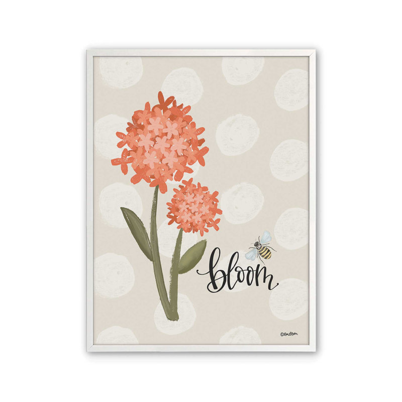 «Bloom and Bees» par Lisa Larson, reproduction d'art, L 30 x H 40, Blanc, Impression encadrée