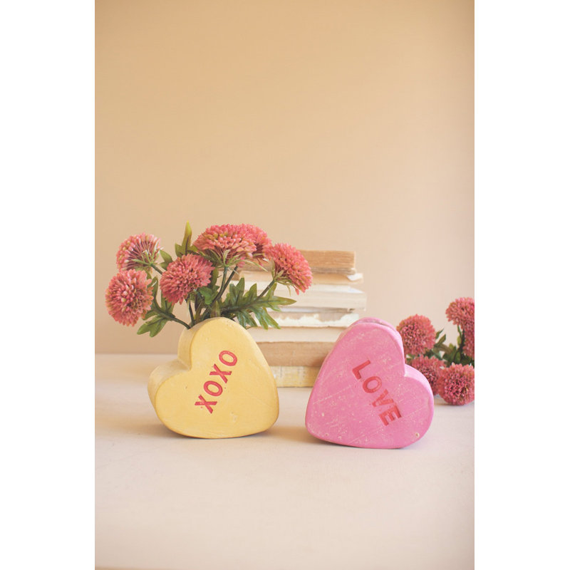 Ensemble de deux coeurs en terre cuite de la Saint-Valentin au Pays de Galles