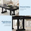 Table de salle à manger 71 "pour 6-8 avec 2 tiroirs - Double caisson en bois, structure robuste pour la cuisine ou le bureau-404008627