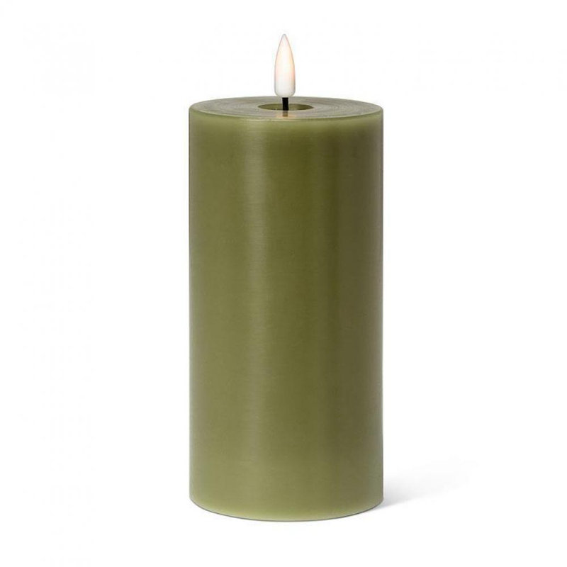Bougie sans flamme et sans parfum, Vert, H 6 po x l 3 po x P 3 po, 1
