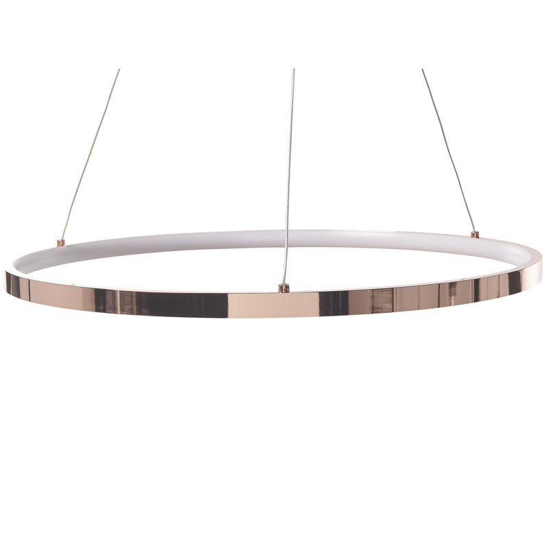 Rushin 1 - Light LED Crystal Pendant, 100 cm H x 50 cm W x 50 cm D, Rose Gold