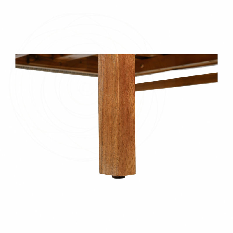 Fauteuil club de patio en bois d'acacia avec osier et coussins