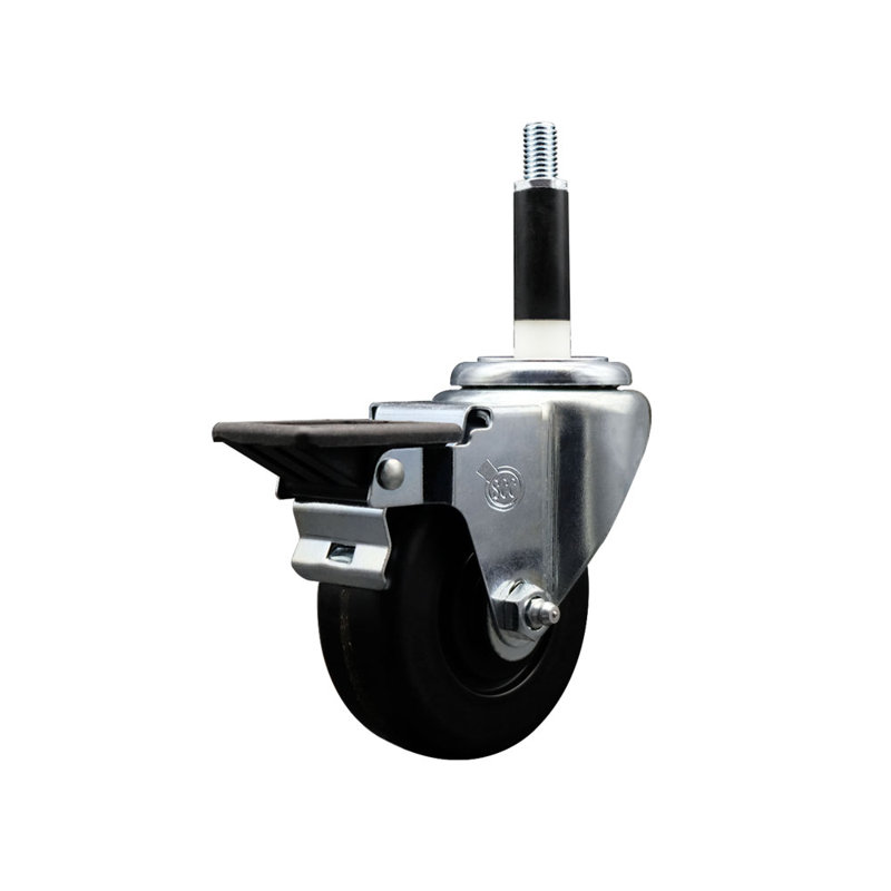 Phenolic Swivel Expanding Stem Caster with Brake SCC PLB 3-1/2" x 7/8"