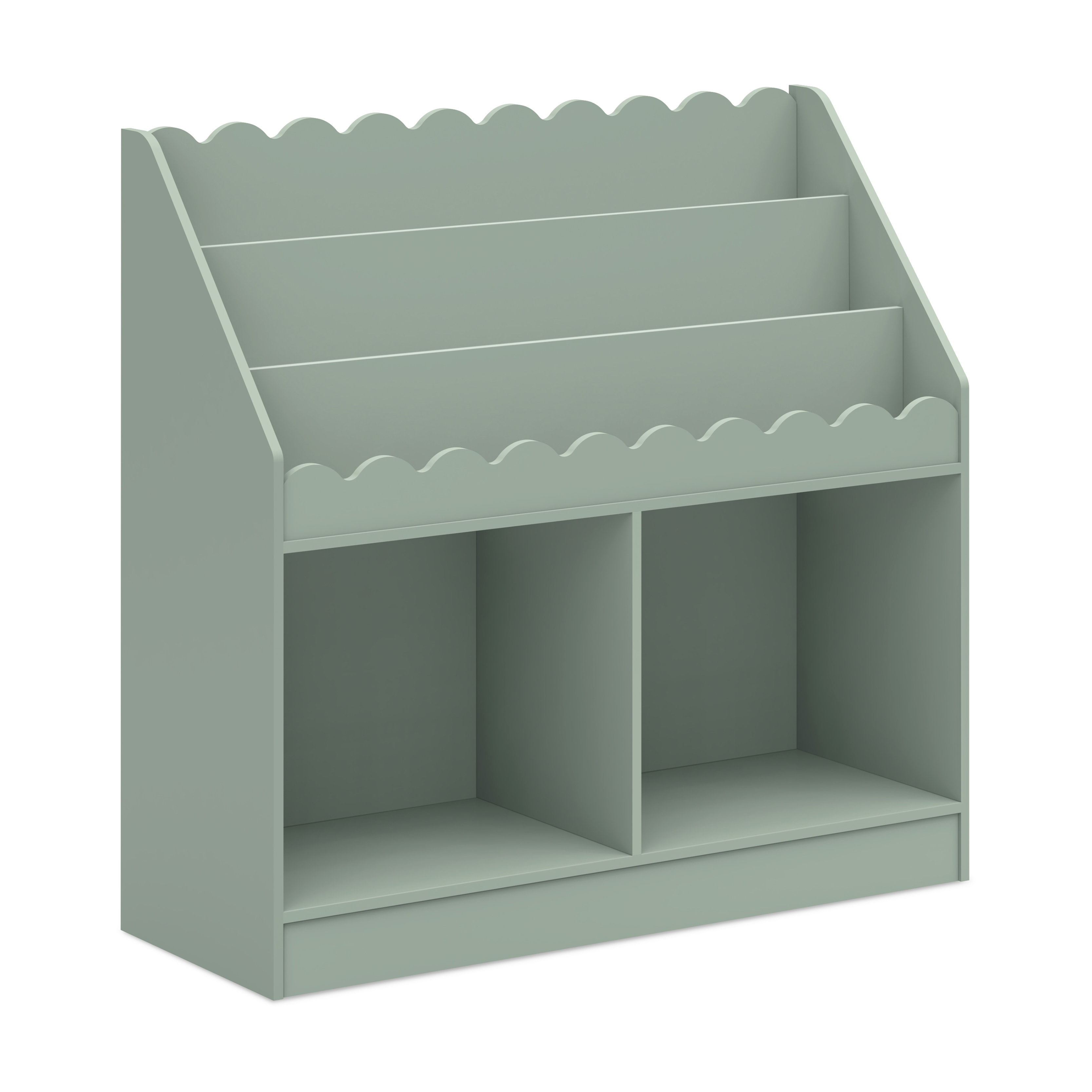 Sage Green Scallop Bookcase