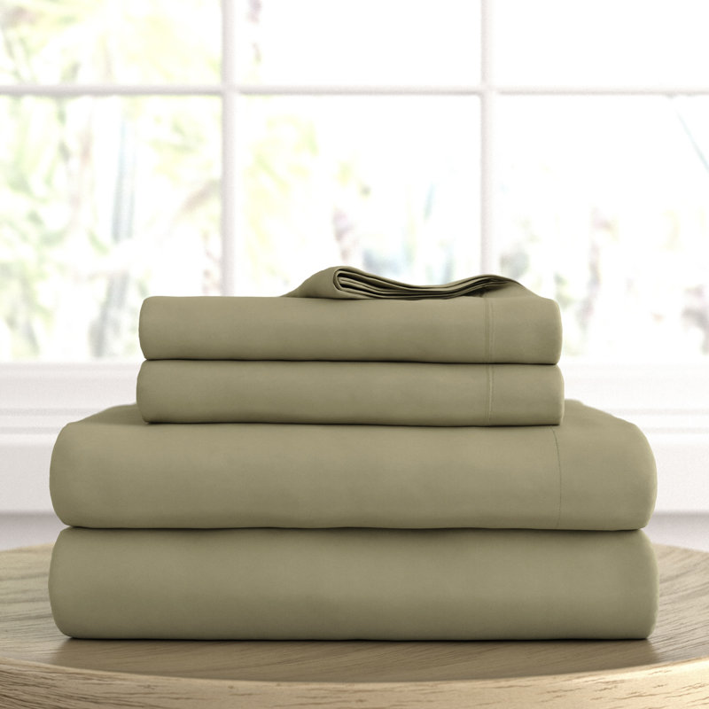 Ultra Soft Double Brushed 4 Piece Sheet Set – Deep Pocket Fade Resistant Bedding, Sage, Full Sheet Set with 2 Pillowcases