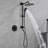 Wall Mounted Rainfall Pressure Balance Exposed Complete Shower System With Handheld Spray And Rough-In Valve