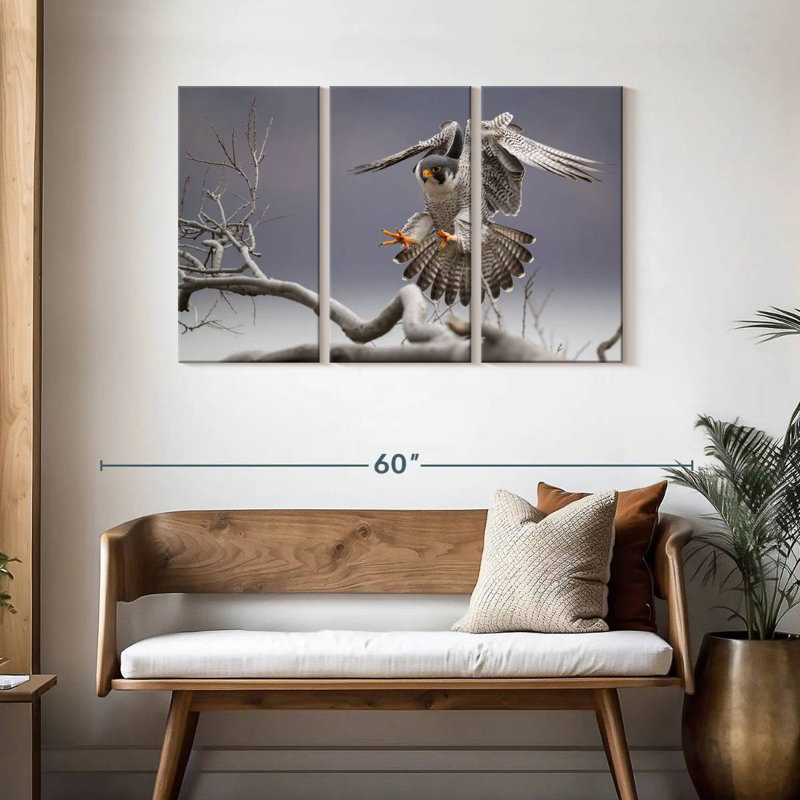Brampt Peregrine Falcon, 28" H x 45" W