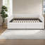 Lit Queen Size avec rangement, méridienne en lin, beige moderne pour la maison