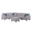 Canapé modulaire en L gris clair de 7 po avec repose-pieds et porte-gobelet Cooper-1356950351