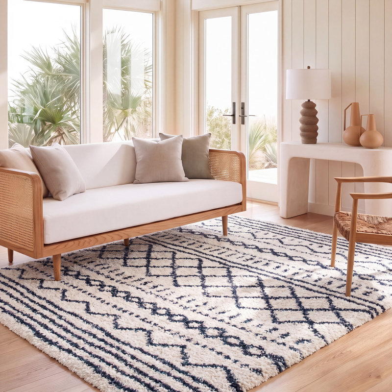 Tapis à chevrons Develin Performance, Ivory/Slate, Rectangle 5 pi 1 po x 7 pi 6 po