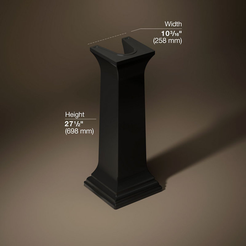 Memoirs Bathroom Sink Pedestal Only, Black 
