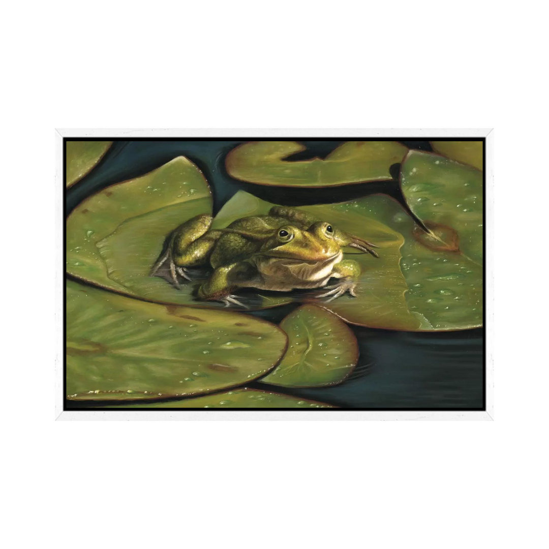 Grüner Frosch von Richard Macwee - Galerie-verpackte Leinwand Giclée auf Leinwand