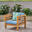 2 chaises club Mid-Century modernes en bois - pacane + bleu poli (2), garde