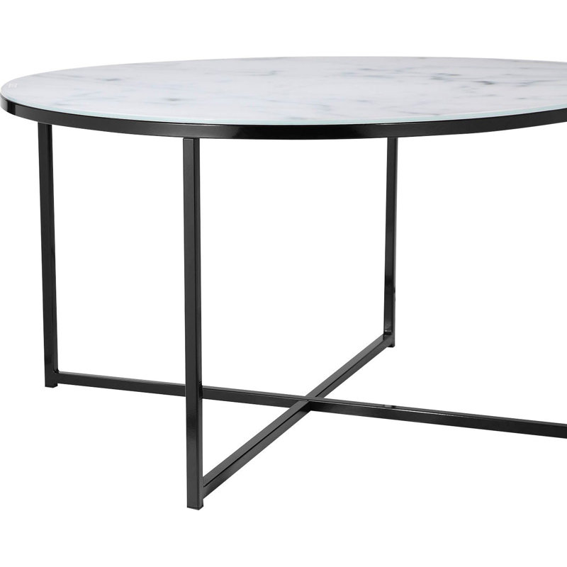 Irvington Cross Legs Coffee Table, White, Black