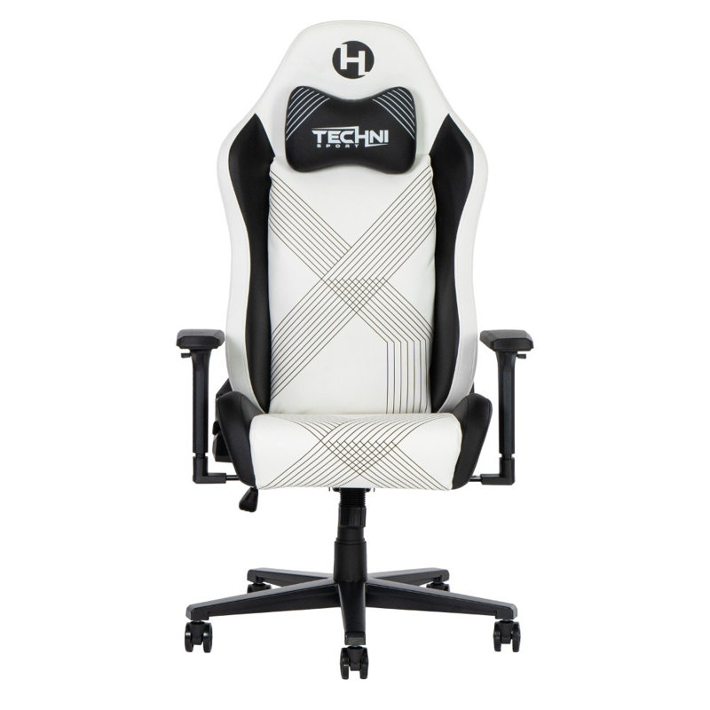 Fauteuil de jeu Sport Edge - blanc ergonomique avec soutien lombaire et appui-tête Sport RTA-TS68C-WHT