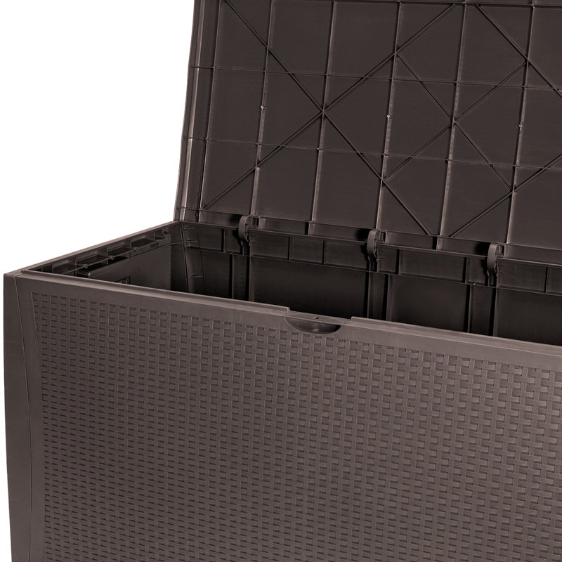 Barton 120-Gallon Outdoor Deck Box with Lockable Lid and Weather-Resistant Plastic Frame