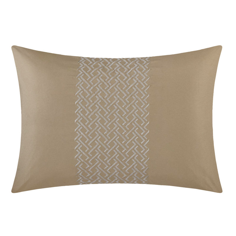 Ensemble d'édredon réversible 7 pièces Loren, Édredon de grande taille et 6 pièces supplément, Taupe