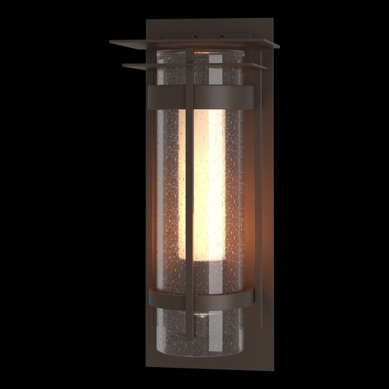 Torch Seeded Glass Outdoor Flush Mount, Coastal Bronze, 20.3" H x 9.4" W x 8" D