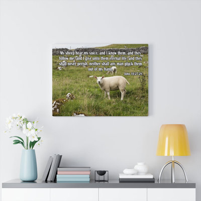 Hear My Voice John 10:27-28 - Wrapped Canvas Print