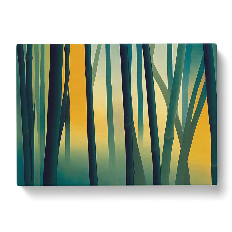 Spellbinding Abstract Bamboo Forest - Wrapped Canvas Print, 35cm H x 50cm W x 3cm D