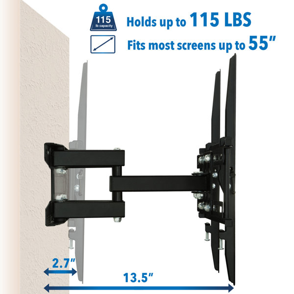 Full Motion TV Wall Mount Tilt Swivel 13-30 inch LCD LED 4K Plasma VESA  75x75 100x100 Max Load 40 Lbs