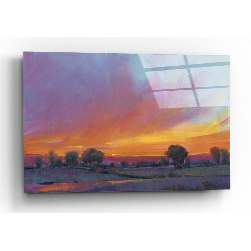  «Fiery Sunset II» par Tim O'Toole, art mural en verre acrylique, H 16 po x l 24 po x P 0,2 po