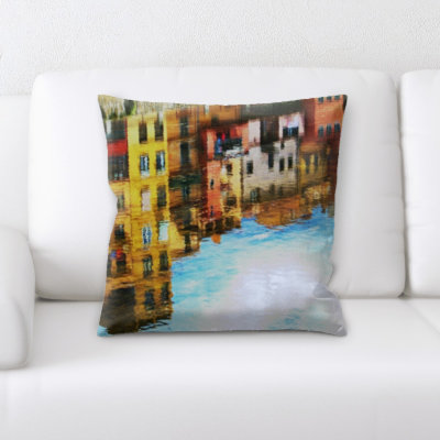 Wiggins Reflection of Buildings Throw Pillow