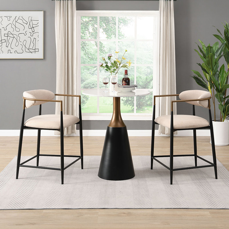 Tabouret de bar moderne et luxueux en tissu blanc