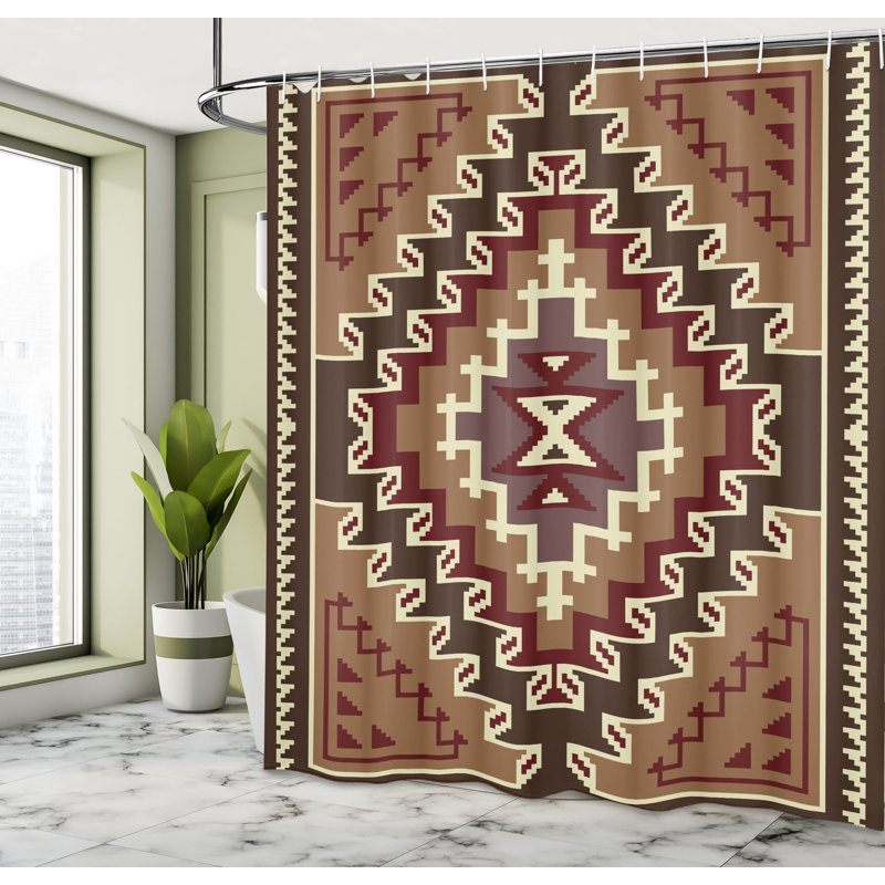 Dakota Fields Exotic Orient Shower Curtain Pixel Design Print, 75" H x 69" W