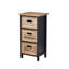 Ribal Fully Assembled 3 Drawer Chest Storage Unit - Black and Oak