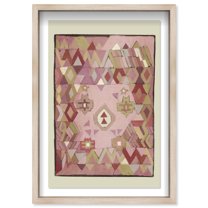 Tapestry Boehme II Shadowbox Abstract Print by Oliver Gal, Black Frame, 10 x 15, 16.5"H x 11.5"W, Natural Oak Shadowbox