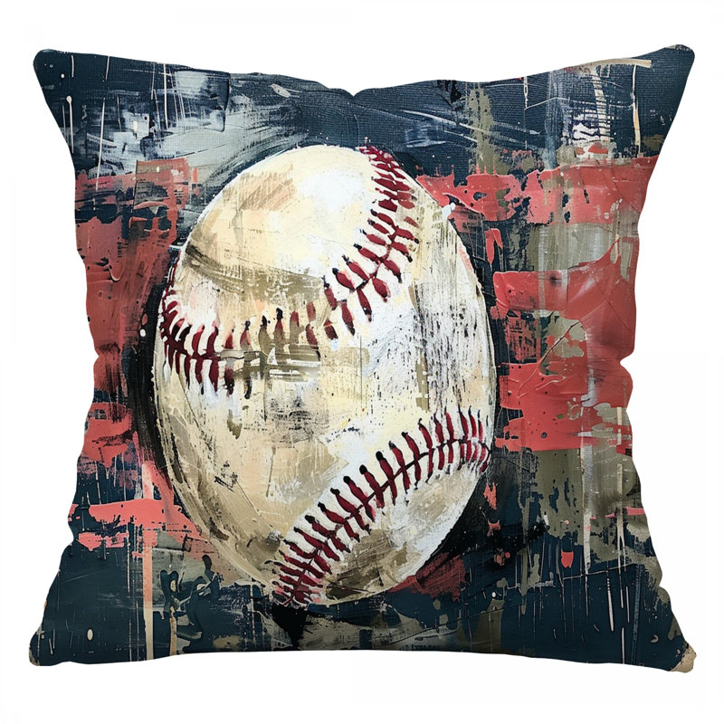 Coussin Baseball, coussins en coton sport, H 14 po x l 14 po