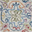 Cross Stitch Floral Hand Tufted Wool Area Rug in Cream/Blue/Red-927462982