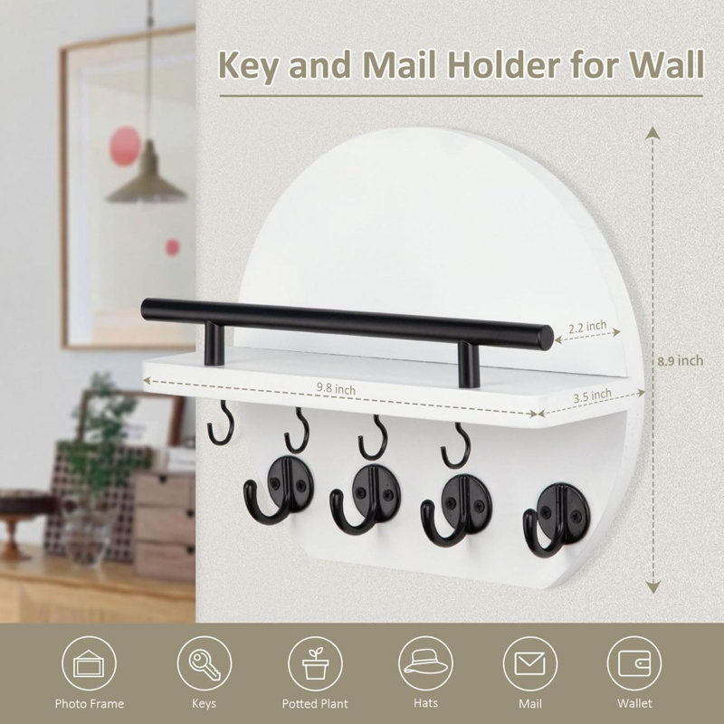 Manufactured Wood Wall Organizer, White